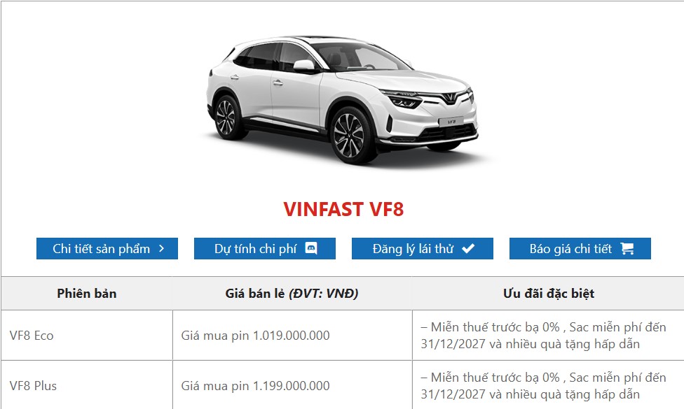 vf 8 tại biên hoà